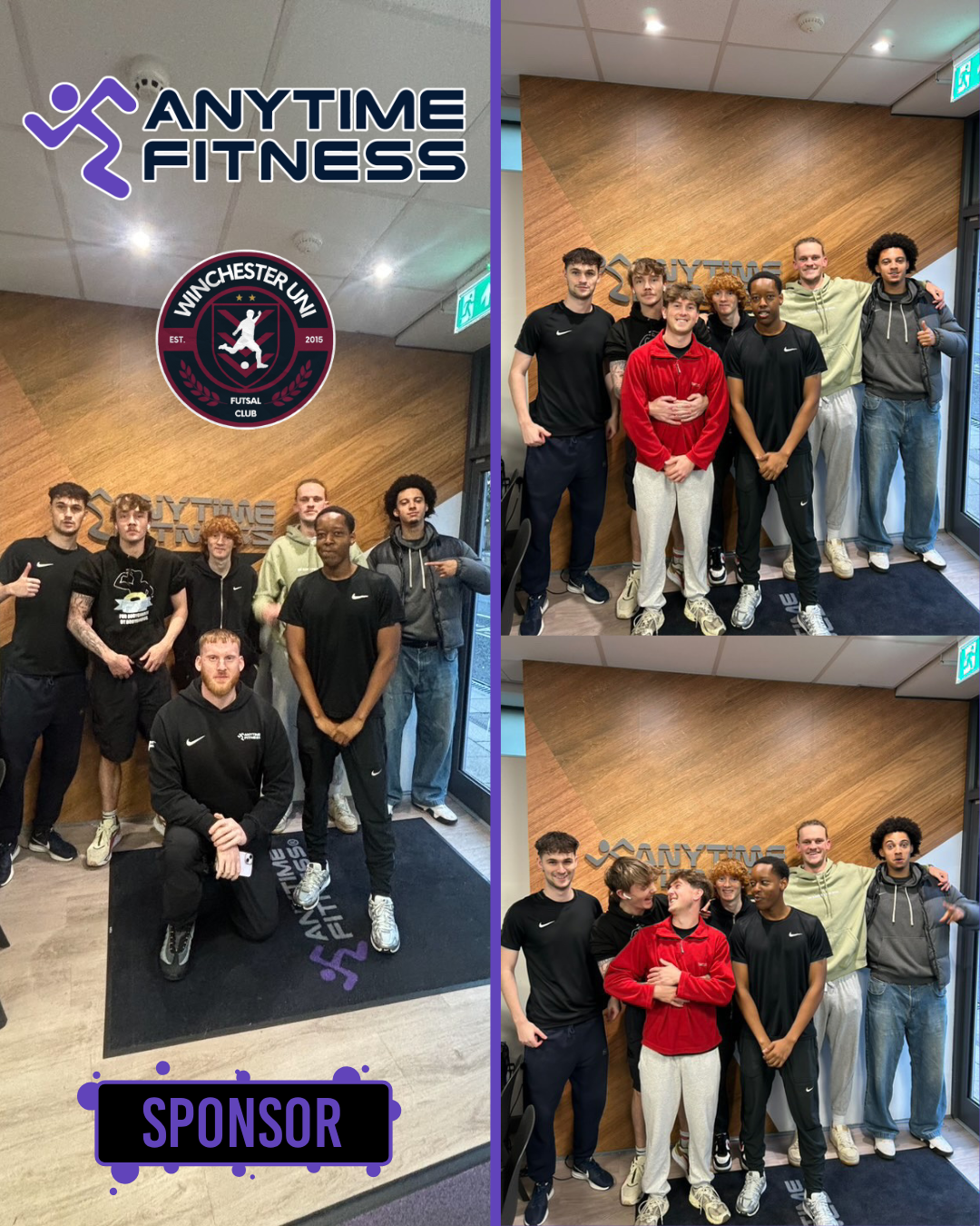 Sponsorship announcement for Anytime Fitness Winchester